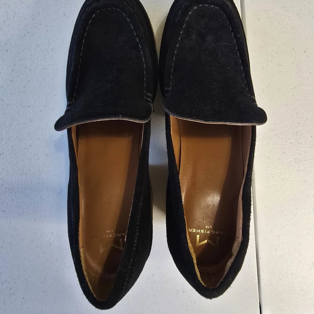 Marc Fisher‎ LTD Lina Suede Leather Chunky Platform Loafers Size 8.5
